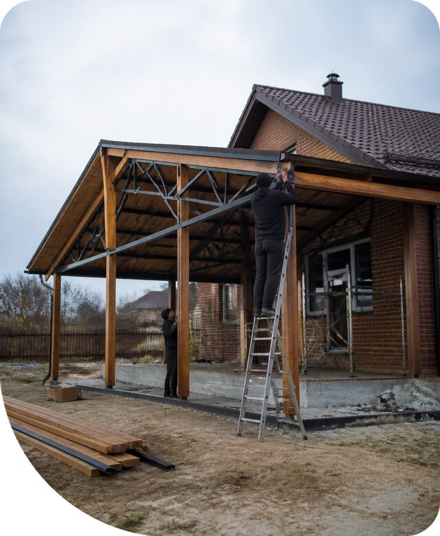 Пристройка навеса к дому и участку в Краснодаре под ключ